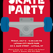 "Skateboard" - Children's Birthday Party Invitations in Siren by Kacey Kendrick Wagner - Detail
