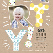 "Let's Party Pictures" - Children's Birthday Party Invitations in Kraft by Alethea and Ruth - Detail
