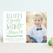 "Wild & Free" - Children's Birthday Party Invitations in Mint by Oma N. Ramkhelawan - Front