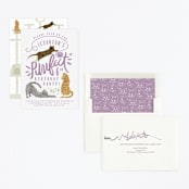 "Purrefect Kittens" - Children's Birthday Party Invitations in Voilet by Shiny Penny Studio - Assembled