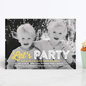 "Just Be" - Children's Birthday Party Invitations in Sunshine by Lauren Chism - Front