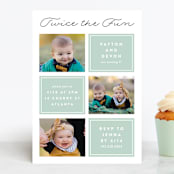 "Twin Joy" - Children's Birthday Party Invitations in Seaglass by Erica Krystek - Front