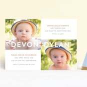 "Plus" - Children's Birthday Party Invitations in Tangerine by Olivia Raufman - Front