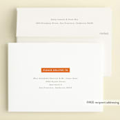 "Plus" - Children's Birthday Party Invitations in Tangerine by Olivia Raufman - FREE Recipient Addressing