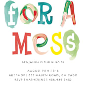 "Dress for a mess" - Children's Birthday Party Invitations in Corn by Baumbirdy - Detail