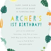 "Baby on Board" - Children's Birthday Party Invitations in Citrus by Itsy Belle Studio - Detail