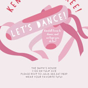 "Let's Dance!" - Children's Birthday Party Invitations in Ballet Slipper by Laura Mock - Detail
