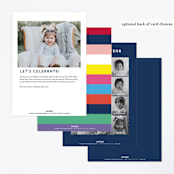 "Emoji Party" - Children's Birthday Party Invitations in Navy by Baumbirdy - Back of Card Options