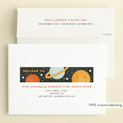 "Blast Off" - Children's Birthday Party Invitations in Moon by Michelle Taylor - FREE Recipient Addressing