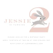 "Little Bunny Birthday" - Children's Birthday Party Invitations in Blush by Lori Wemple - Detail