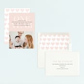 "One Year" - Children's Birthday Party Invitations in Peach by Up Up Creative - Assembled