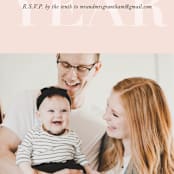 "One Year" - Children's Birthday Party Invitations in Peach by Up Up Creative - Detail