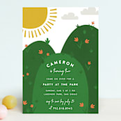 "Outdoors" - Children's Birthday Party Invitations in Avocado by Iveta Angelova - Front