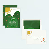 "Outdoors" - Children's Birthday Party Invitations in Avocado by Iveta Angelova - Assembled