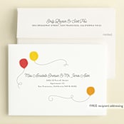 "Painted Balloon" - Children's Birthday Party Invitations in Cherry by Jennifer Wick - FREE Recipient Addressing