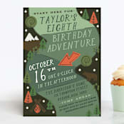 "Skip Go" - Children's Birthday Party Invitations in Forest by Jennifer Lew - Front