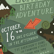 "Skip Go" - Children's Birthday Party Invitations in Forest by Jennifer Lew - Detail