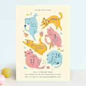"Let's Pawty" - Children's Birthday Party Invitations in Candy by Shannon Chen of Four Wet Feet Studio - Front
