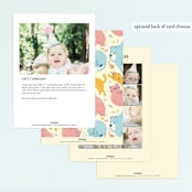 "Let's Pawty" - Children's Birthday Party Invitations in Candy by Shannon Chen of Four Wet Feet Studio - Back of Card Options