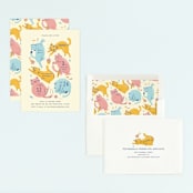 "Let's Pawty" - Children's Birthday Party Invitations in Candy by Shannon Chen of Four Wet Feet Studio - Assembled