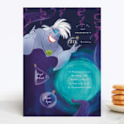 "Disney's Ursula Magic Spell" - Children's Birthday Party Invitations in Caspian Sea by Jackie Crawford - Front