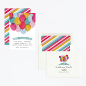 "Birthday Balloons" - Children's Birthday Party Invitations in Teal by Hooray Creative - Assembled