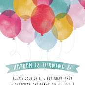 "Birthday Balloons" - Children's Birthday Party Invitations in Teal by Hooray Creative - Detail