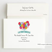 "Birthday Balloons" - Children's Birthday Party Invitations in Teal by Hooray Creative - FREE Recipient Addressing