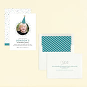 "Party Hat" - Children's Birthday Party Invitations in Teal by Hooray Creative - Assembled