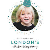 "Party Hat" - Children's Birthday Party Invitations in Teal by Hooray Creative - Detail