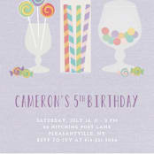 "Candy Shoppe" - Children's Birthday Party Invitations in Lavender by Annie Holmquist - Detail