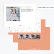"Sprinkles And Icing" - Children's Birthday Party Invitations in Tangerine by Amber Barkley - Back of Card Options