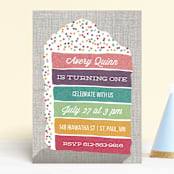 "Layer Cake" - Children's Birthday Party Invitations in Rainbow by Holly Whitcomb - Front