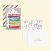 "Layer Cake" - Children's Birthday Party Invitations in Rainbow by Holly Whitcomb - Assembled