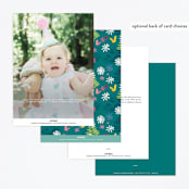 "Disney's Alice in Wonderland in the Flower Garden" - Children's Birthday Party Invitations in Aqua by Becky Nimoy - Back of Card Options