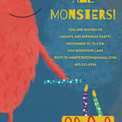 "Calling All Monsters" - Children's Birthday Party Invitations in Deep Sea by Nicole Winn - Detail