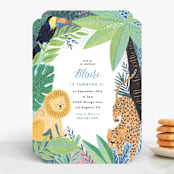 "Jungle Animal Sketchbook" - Children's Birthday Party Invitations in Canary by Alethea and Ruth - Front