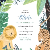 "Jungle Animal Sketchbook" - Children's Birthday Party Invitations in Canary by Alethea and Ruth - Detail