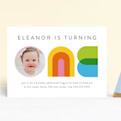 "One" - Children's Birthday Party Invitations in Sunshine by Lori Wemple - Front