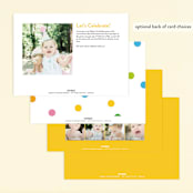"One" - Children's Birthday Party Invitations in Sunshine by Lori Wemple - Back of Card Options