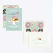 "Everyone Loves Donuts" - Children's Birthday Party Invitations in Neptune by Kerry Doyle - Assembled
