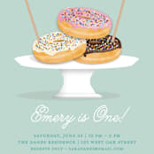 "Everyone Loves Donuts" - Children's Birthday Party Invitations in Neptune by Kerry Doyle - Detail