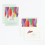 "Feather Wild One" - Children's Birthday Party Invitations in Mint by Baumbirdy - Assembled