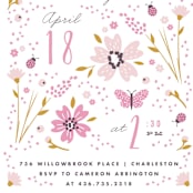 "In The Garden" - Children's Birthday Party Invitations in Petal by Kristie Kern - Detail