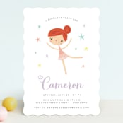 "Tiny Dancer" - Children's Birthday Party Invitations in Ginger by Shannon Hays - Front