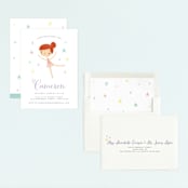 "Tiny Dancer" - Children's Birthday Party Invitations in Ginger by Shannon Hays - Assembled