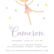 "Tiny Dancer" - Children's Birthday Party Invitations in Ginger by Shannon Hays - Detail