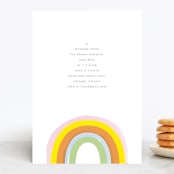 "Little Rainbow" - Children's Birthday Party Invitations in Apricot by Baumbirdy - Front