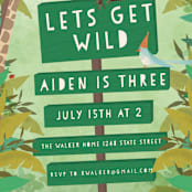 "Jungle View" - Children's Birthday Party Invitations in Jungle by Grace Kreinbrink - Detail