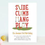 "At The Playground" - Children's Birthday Party Invitations in Ketchup by Erica Krystek - Front
